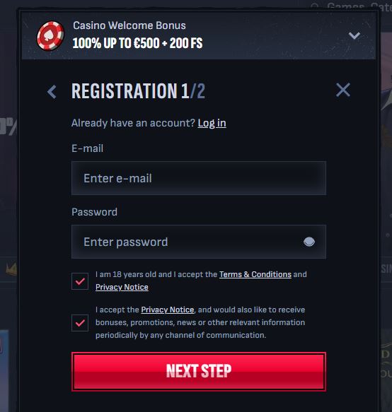 Complete registration by entering email and password